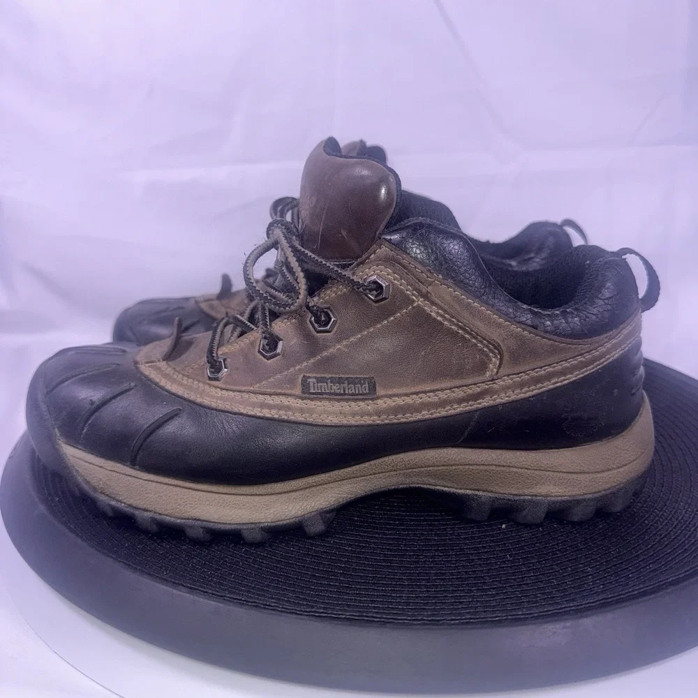 Timberland Men's Size 8.5M Canard Brown and Black Leather Low Duck Boot, 84169